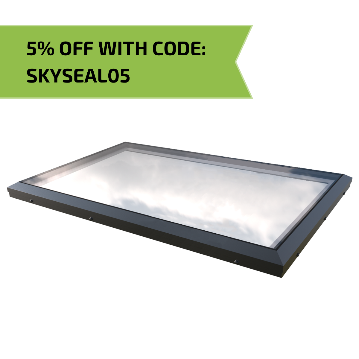 SkySeal Flat Glass skylight Rubber4Roofs