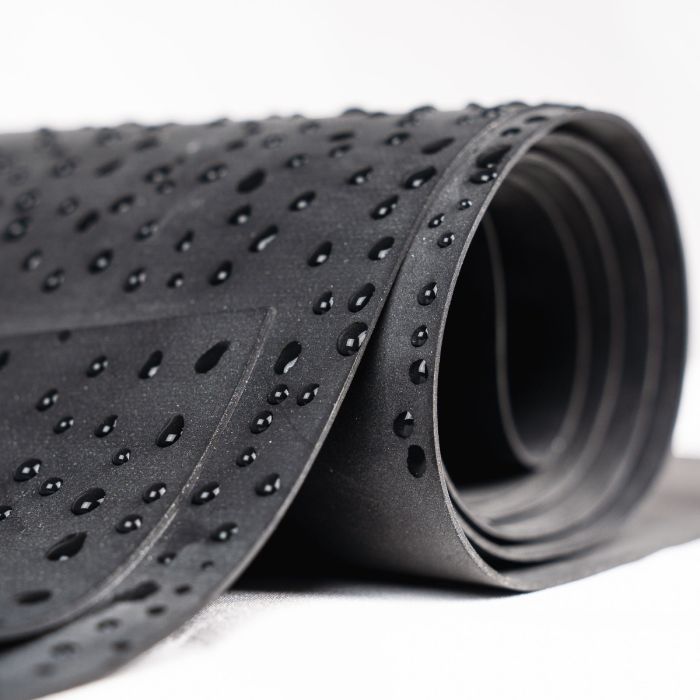 Water beading on a roll of ClassicBond 1.2mm EPDM waterproof rubber roofing membrane